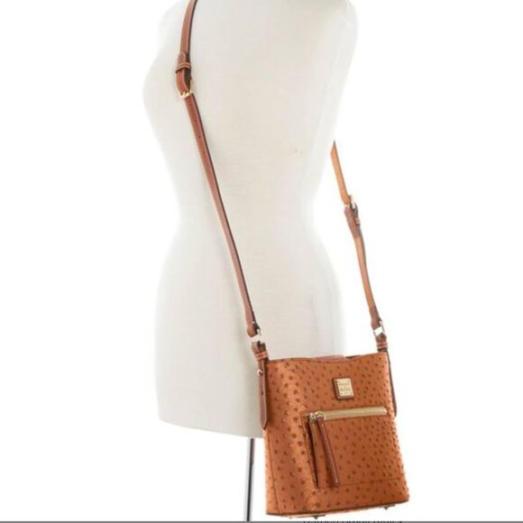 Dooney & Bourke Women's Ostrich Small Ridley Leather Shoulder Bag Caramel New!! - Picture 3 of 4